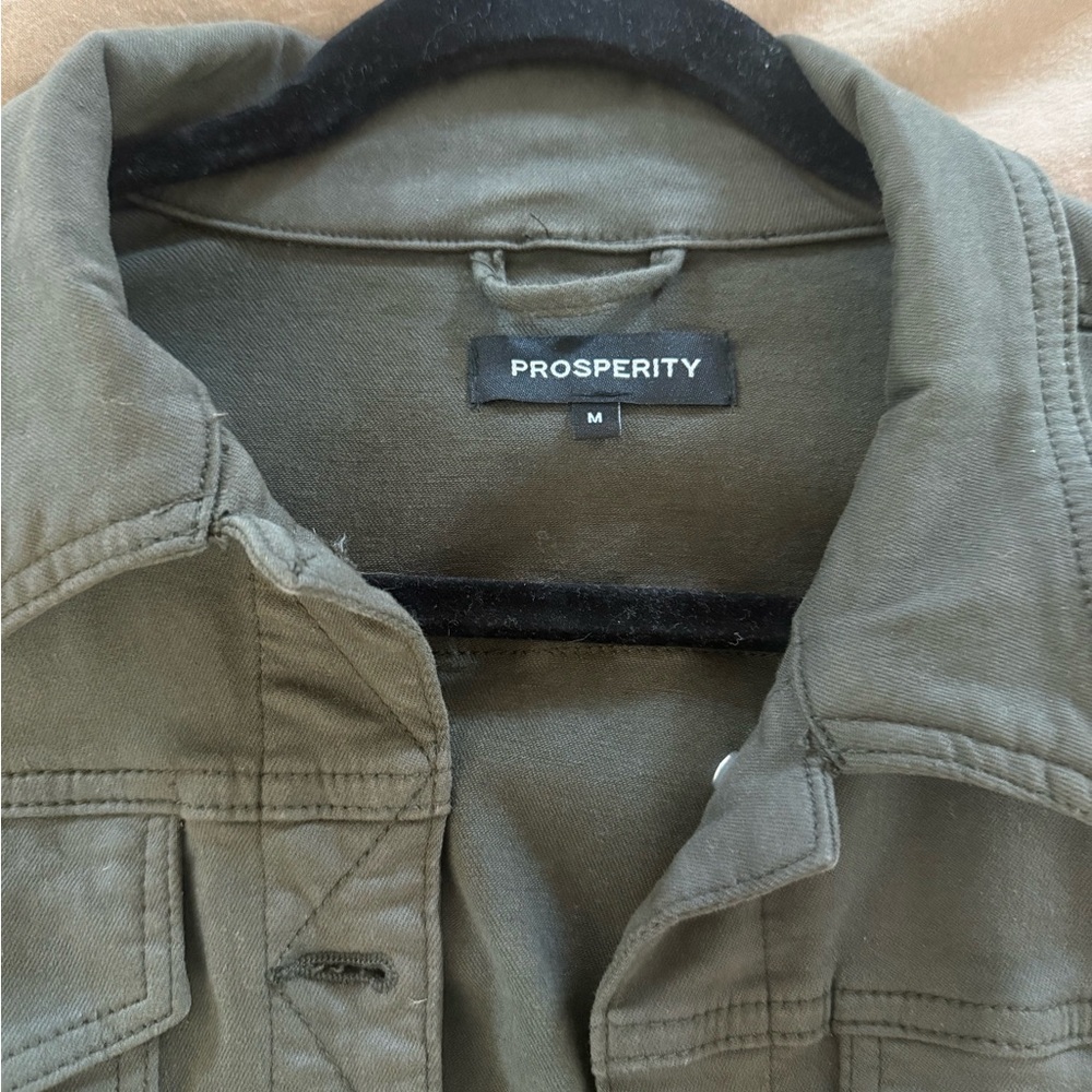 Women's Olive Green Denim-Style Jacket - Picture 4 of 4